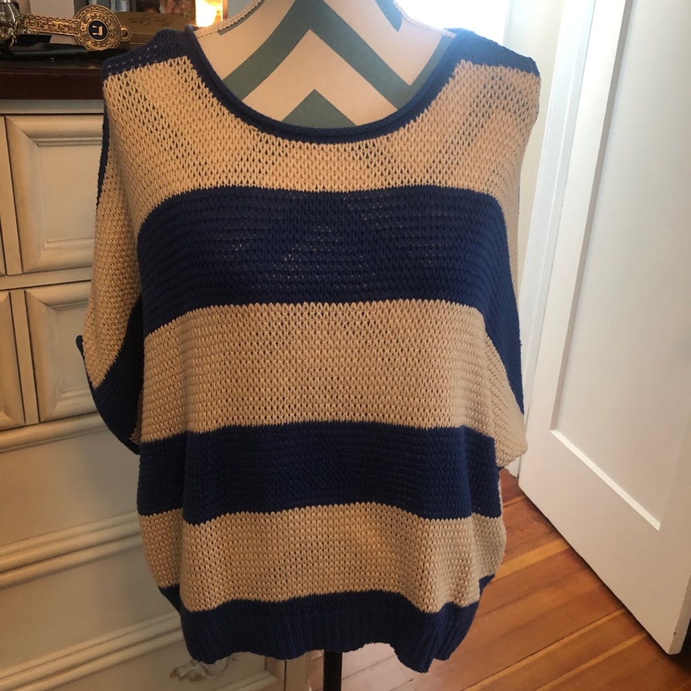 Oversized Striped Knit Top